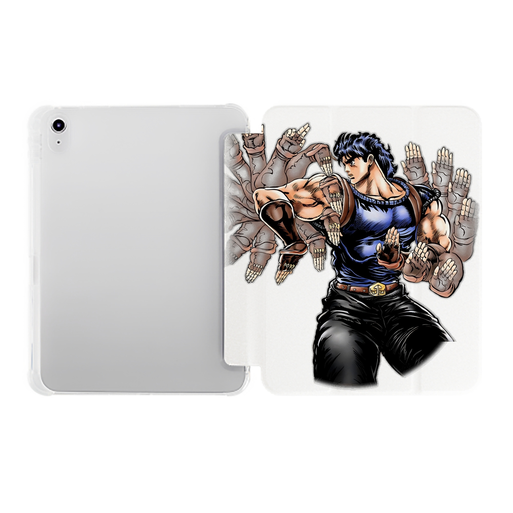 （画像用） ジョジョの奇妙な冒険 /ジョナサン?ジョースター JoJo's Bizarre Adventure Jonathan Joestar IPad ケース ペン収納付き 三つ折りスタンド PUレザー×シリコン 対応機種9.5/10.5/10.9インチ